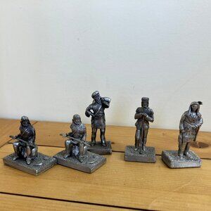 Frontiersman & Native American Pewter Figurine Set of 5 Poet Collectables Canada